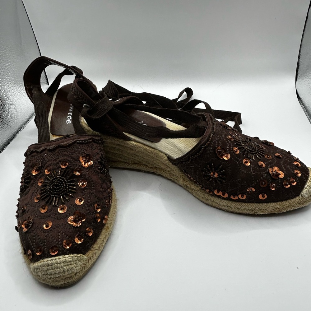 Janice, Ribbon tie Espadrille, Size 6.5